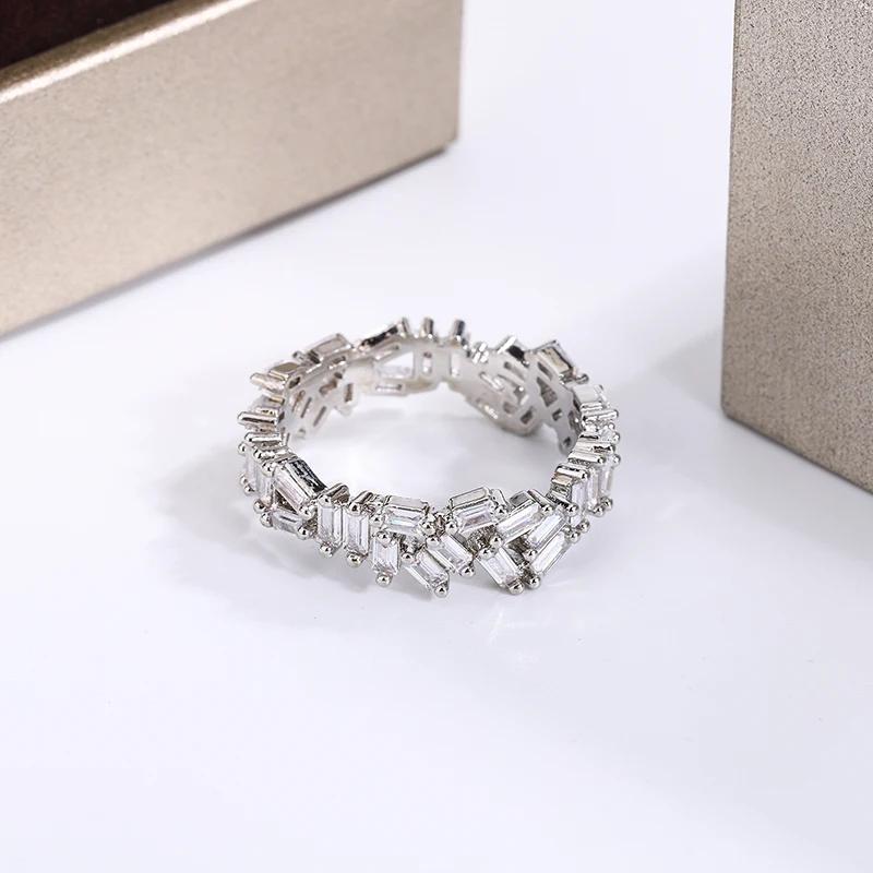 Exquisite Irregular Women's Zircon Ring Fashion Women's Ring Anniversary Gift  Diamond Ring Wedding Rings for Women