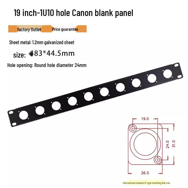 

19-Inch 1U/2U Audio Rack Flight Case with Blank Panel, Cannon Rack, and Hole Plug.