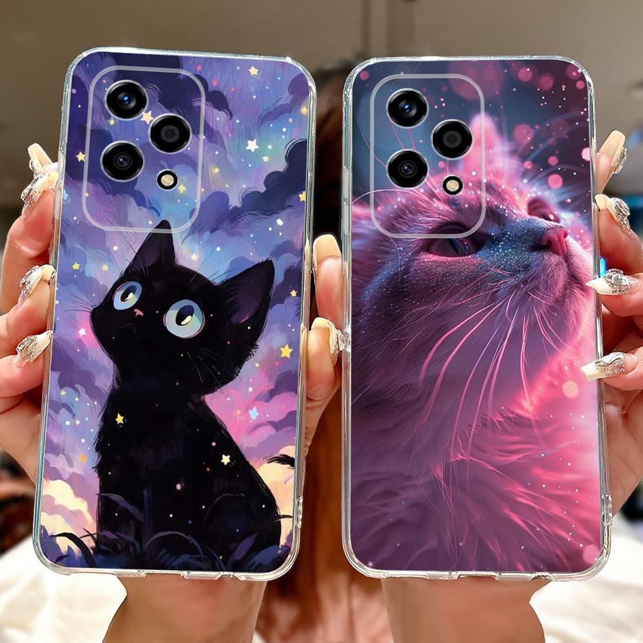 For Honor 200 Lite Case Cute Love Heart Butterfly Painted Cover Clear Silicone Phone Case For Honor 200 Lite 200Lite Soft Fundas