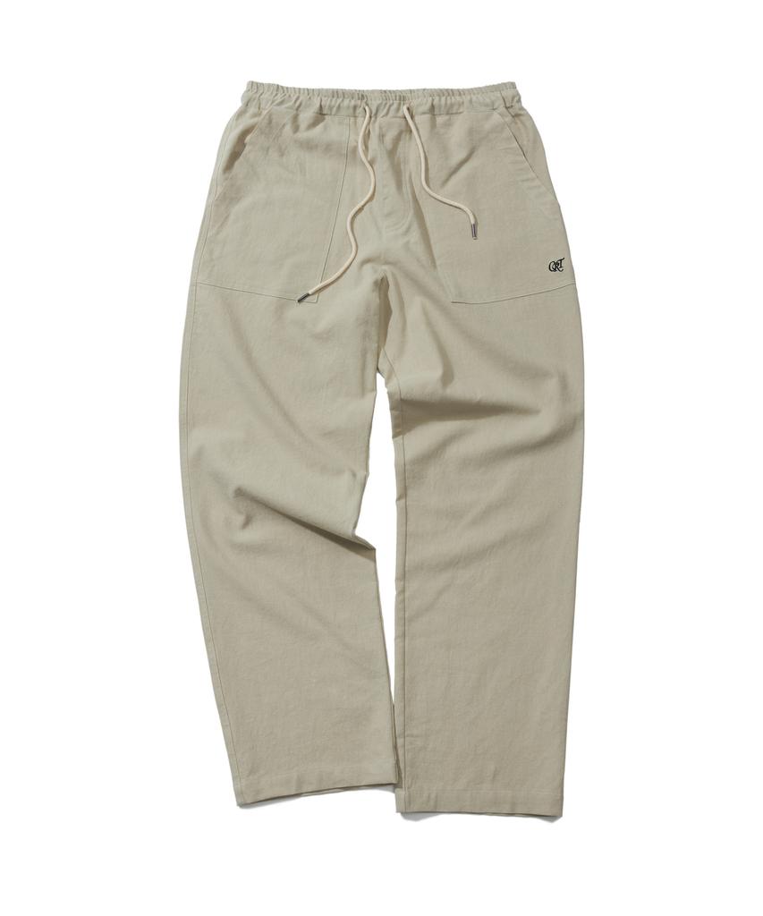 CAPITAL RADIO TUNES Linen Fatige Pants Light Beige