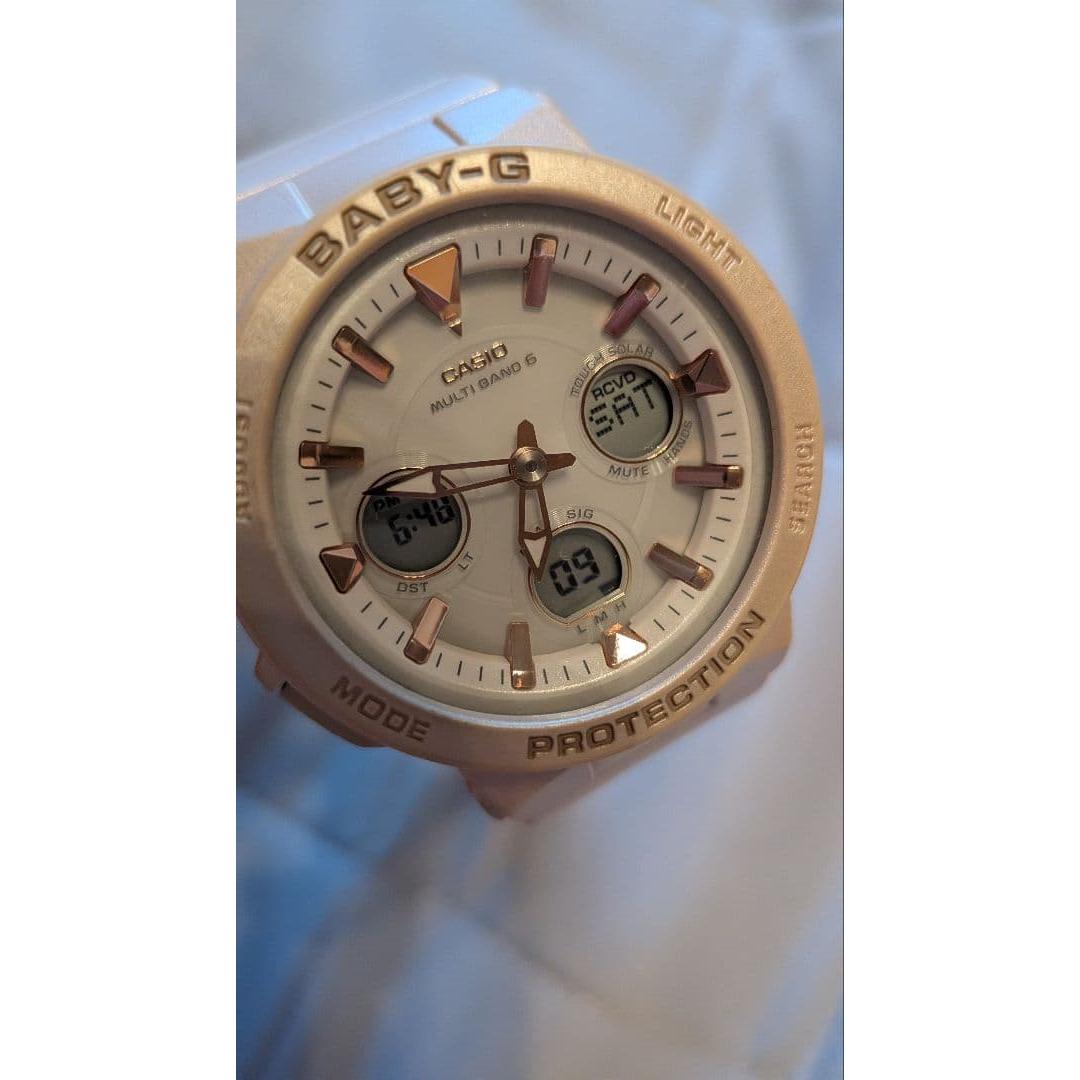 Used CASIO BABY-G Tough Solar Radio Clock Beige