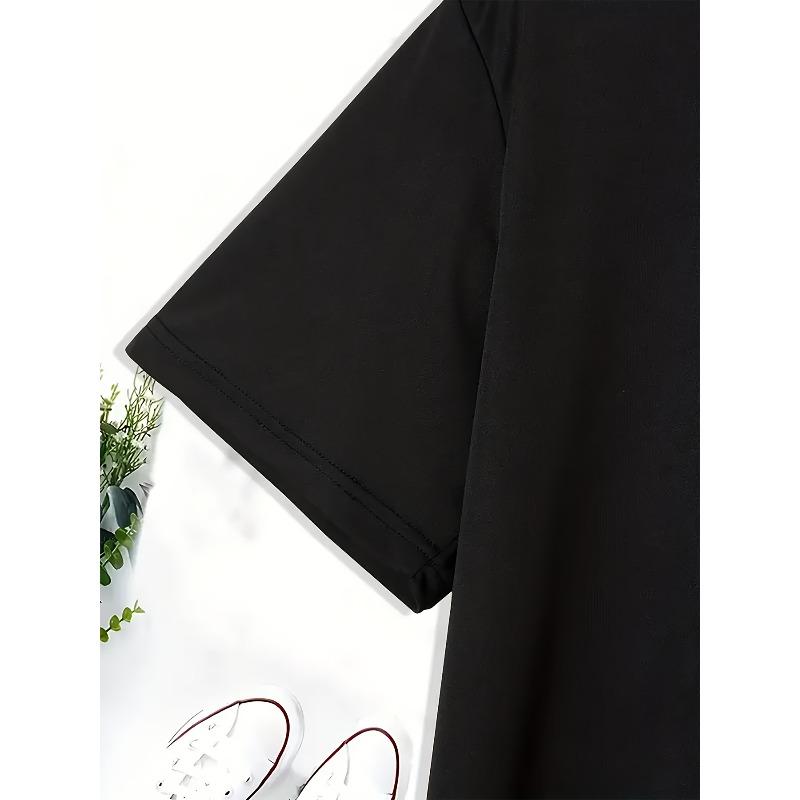 Europäische Größen Get Money Print Herren Kurzarm T-Shirts, Bequeme Lässige Elastische Rundhals Oberteile Für Herren Outdoor-Aktivitäten