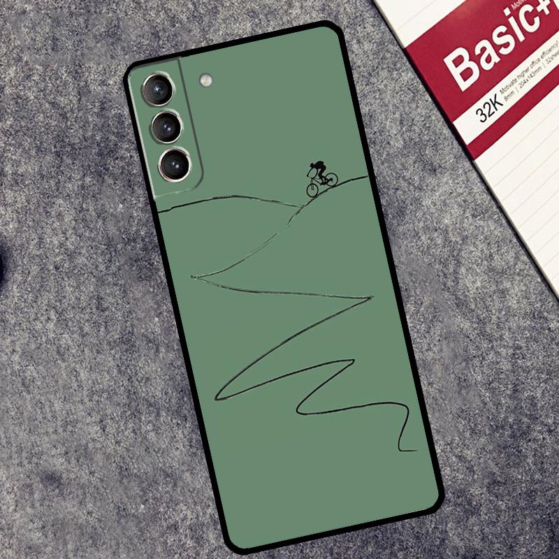 MTB Mountain Bike Cycling Bicycle Case For Samsung Galaxy S24 S23 S22 S21 Ultra Plus Note 10 Note 20 S8 S9 S10 S20 FE Cover
