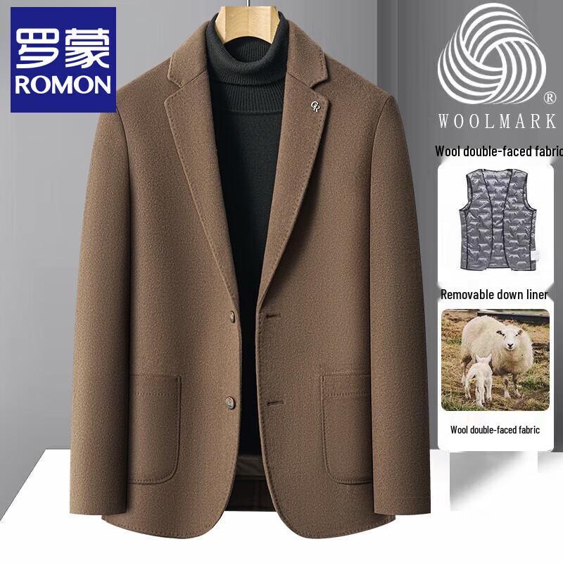 Luomeng Men's Double-Faced Wool Blend Winter Coat