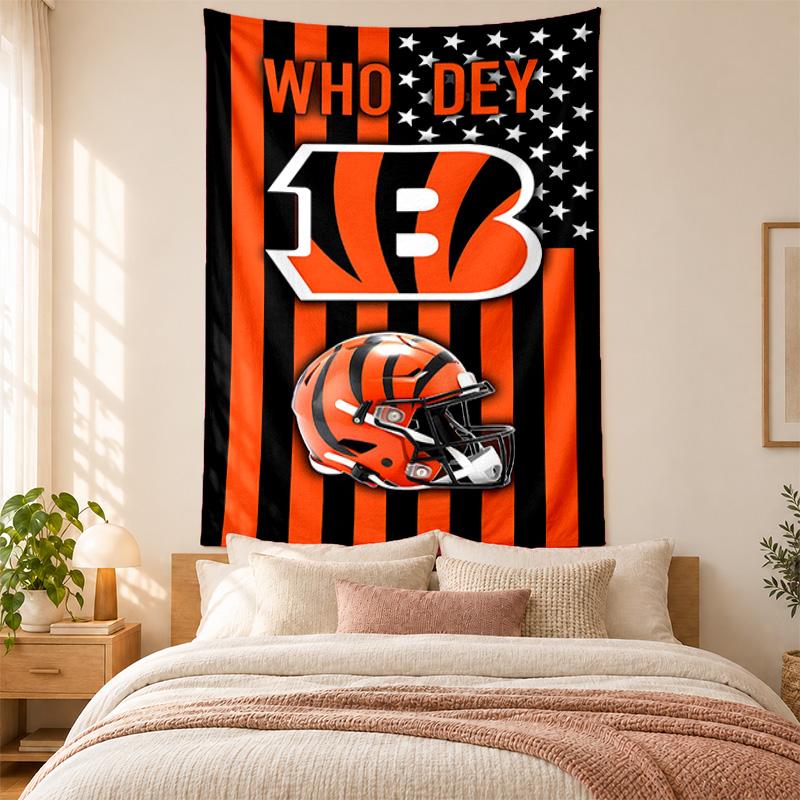 Cincinnati Bengals Tapestry highquality for decorating living room bedroom dorm walls ideal as bedroom wallart orholiday gift