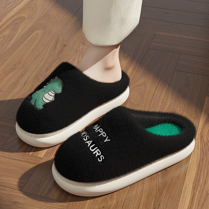 Men's Cotton Slippers Bear Home Cotton Shoes Non-slip Thick-soled Plush Slippers Women's Winter Home