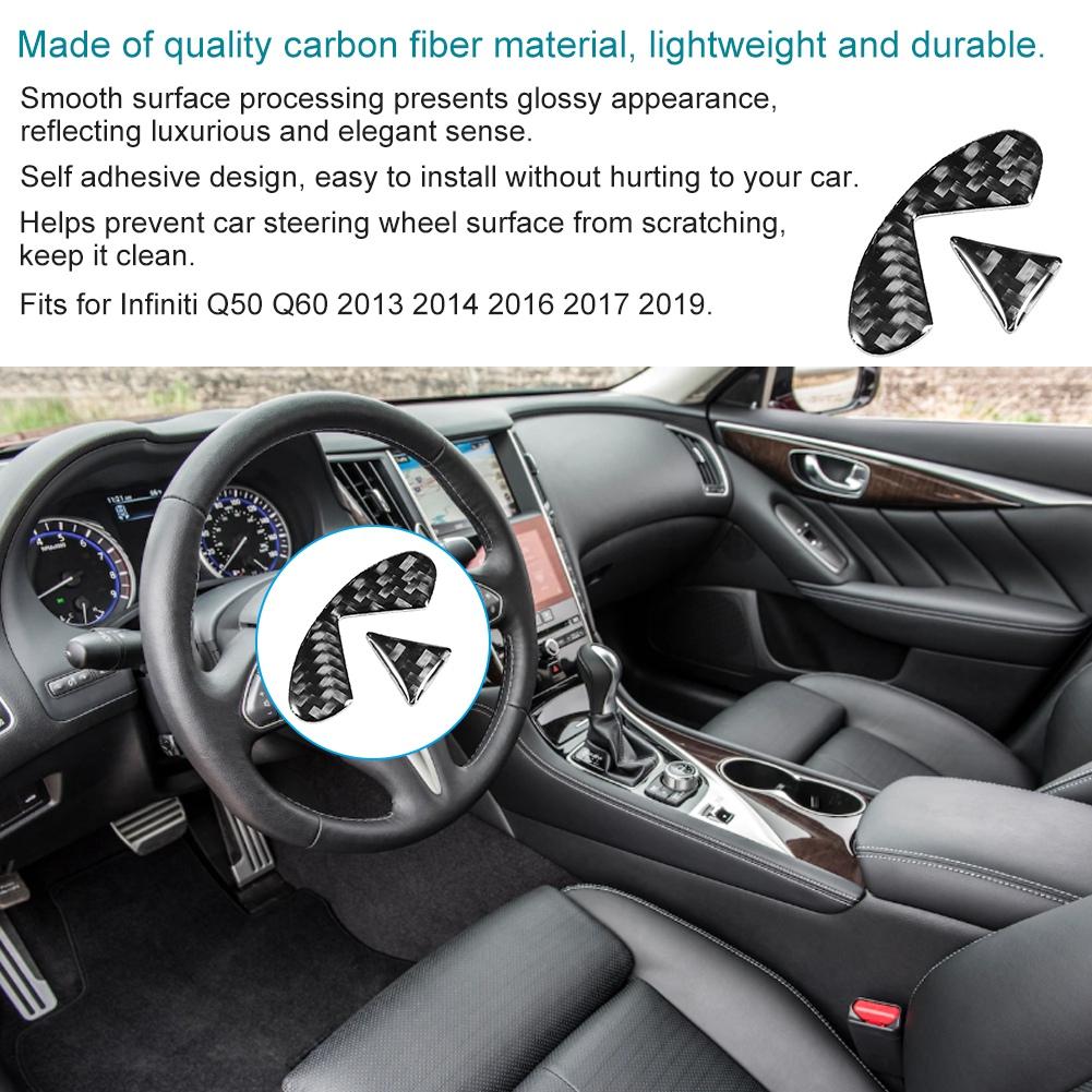 Kohlefaser Auto Lenkrad Aufkleber Abdeckung Dekor Passend für Infiniti Q50 Q60 2013 2014 2016 201