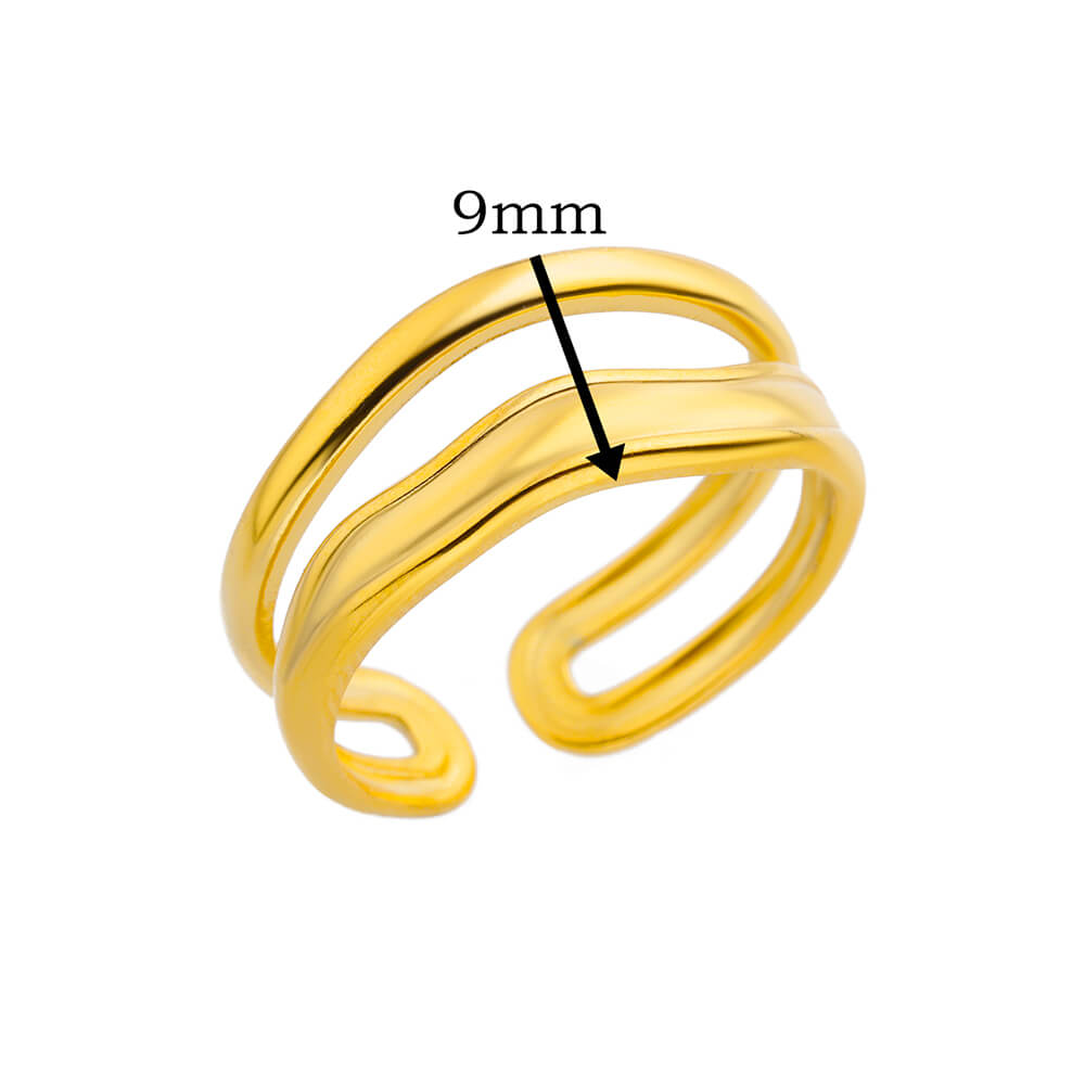 Hexagon Star Stainless Steel Rings for Women Gold Color Finger Rings Female Vintage Party Waterproof Jewelry Accessories Gift