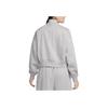 Nike Solid Logo Print Half-Zip Crop Long Sleeve Polo Shirt Women Tops Grey DQ5768-063