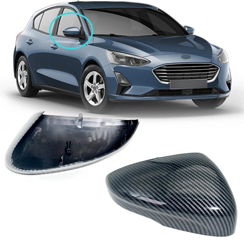 Carbon Fiber Rear Mirror Housing Cover Cap For Ford Focus Car Accessories Door Mirror Shell Black
