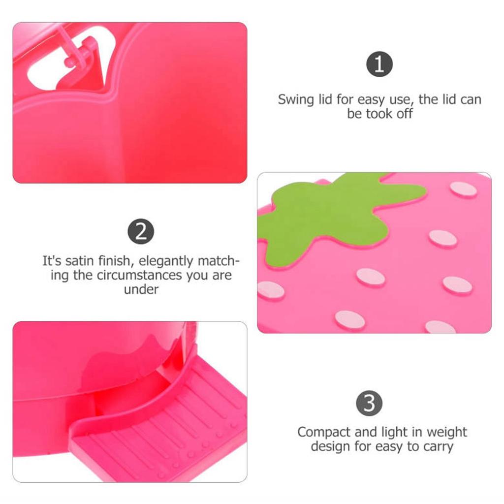 Cartoon Car Strawberry Bucket, Plastic Bucket, Desktop Trash Can, Household Kitchen And Living Room Storage Bucket, Wastebasket.