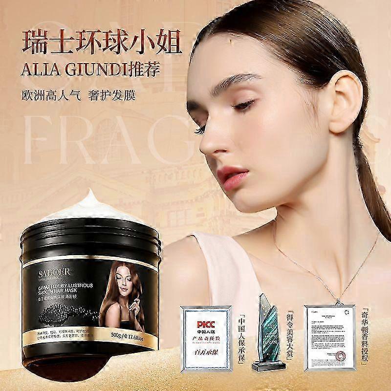 Kaviárová maska na vlasy, Hydratační maska na vlasy, Maska na vlasy pro hloubkovou obnovu, Intenzivní hydratace, Kondicionér pro suché a poškozené vlasy - 200 g