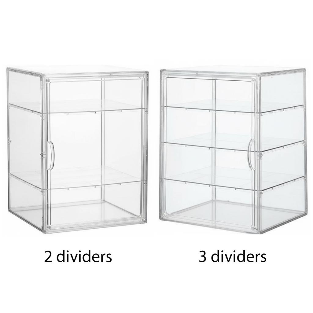Stackable Acrylic Storage Box Adjustable Plastic Cosmetics Shelf Large Capacity Figurines Display Case for Home Office