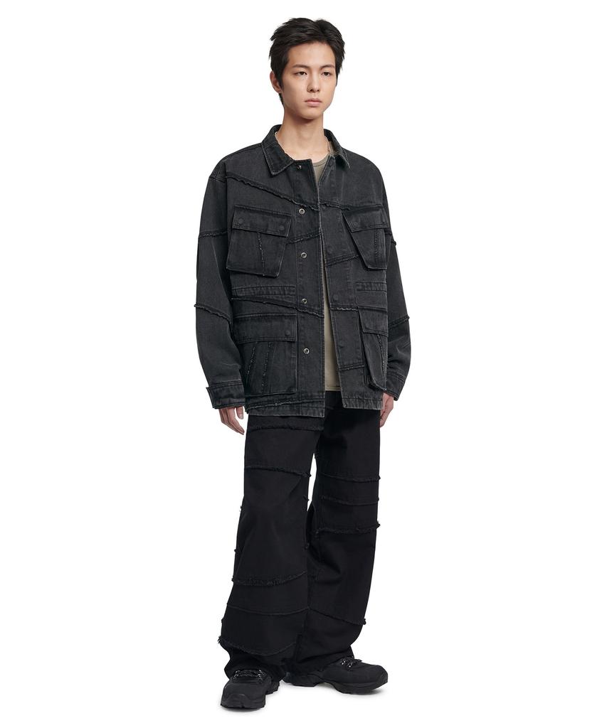 Nomaenyueol Rough Division Pants - Black