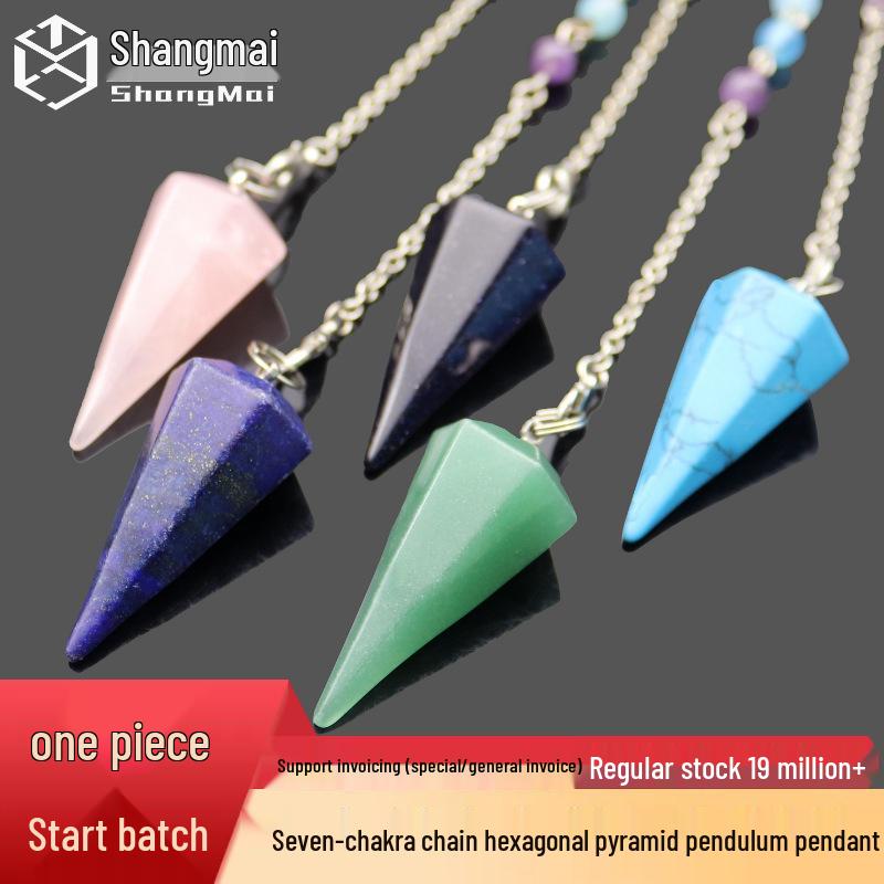 Natural Crystal Seven Chakra Colors Pendulum Pendant for Jewelry, Yoga, Handbags, Clothing, and Decor