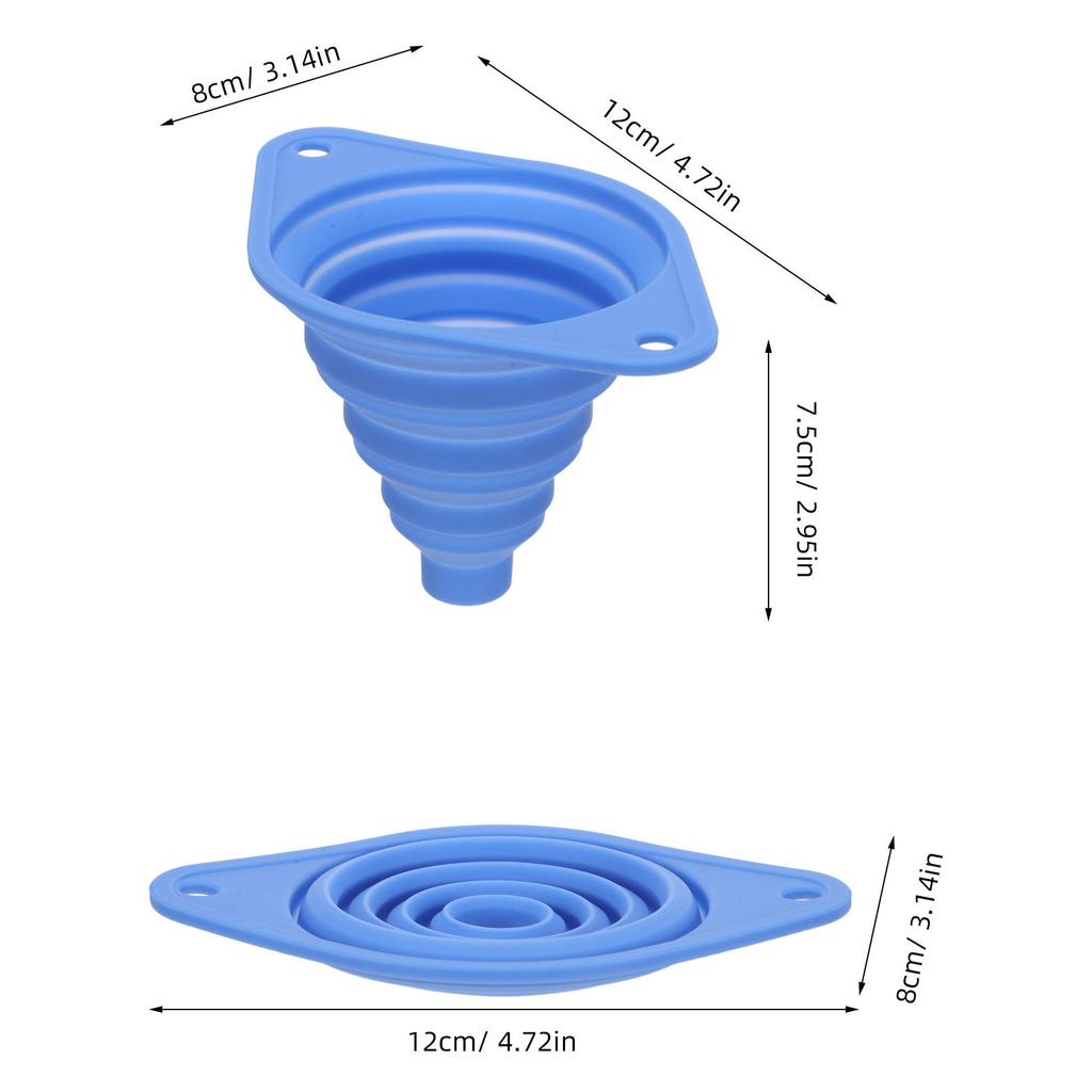 Grey Food Grade Silicone Collapsible Funnel Wide Mouth Foldable Portable Funnel for Mason Jars Bottles Oil Liquids Seasoning Jam