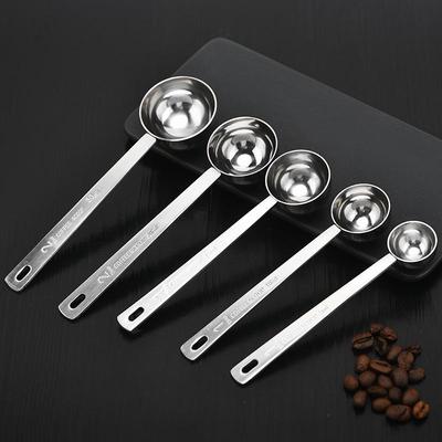Rose Gold Stainless Steel Measuring Spoons Set: 5ml, 10ml, 20ml for Coffee, Milk, Cocktail, Fruit Powder.