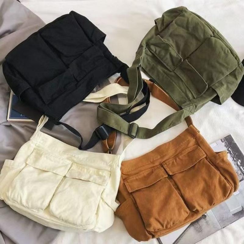 Genți Messenger din Pânză pentru Femei Geantă de Umăr Stil Retro Workwear Geantă de Mână Capacitate Mare Geantă de Umăr Casual pentru Femei Pachet pentru Sala de Clasă Student