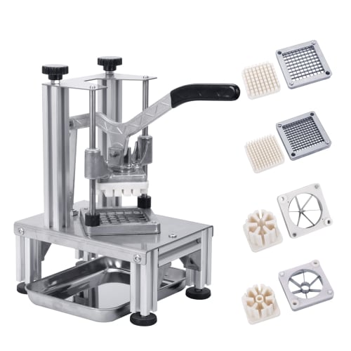 Rismanor Professional French Fry Cutter, 1/4" & 3/8" 6 Wedges, Core-to-Core Stainless Steel Blades, Potato Slicer, Fruit Chopper for Restaurant, Home,