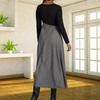 2025 Women's Woolen Patchwork Long Sleeve Dress Skirt - Autumn Winter Color Block