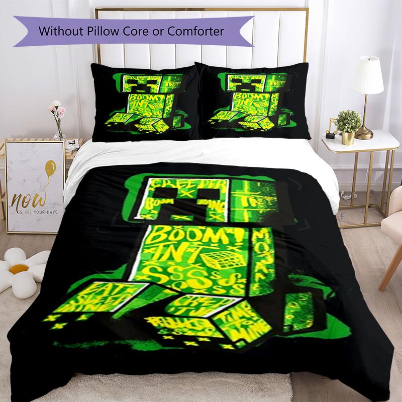 Minecraft Duvet Cover Set Perfect for Dormitory Lightweight Perfect Gift for Friends & Family