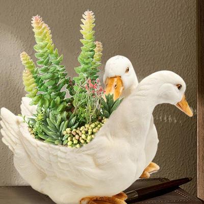 Pots de fleurs amusants Mignon Pot de plante Plateau de rangement pour clés Vases décoratifs Canard pour Cactus Maison de campagne Maison Jardin Intérieur Extérieur