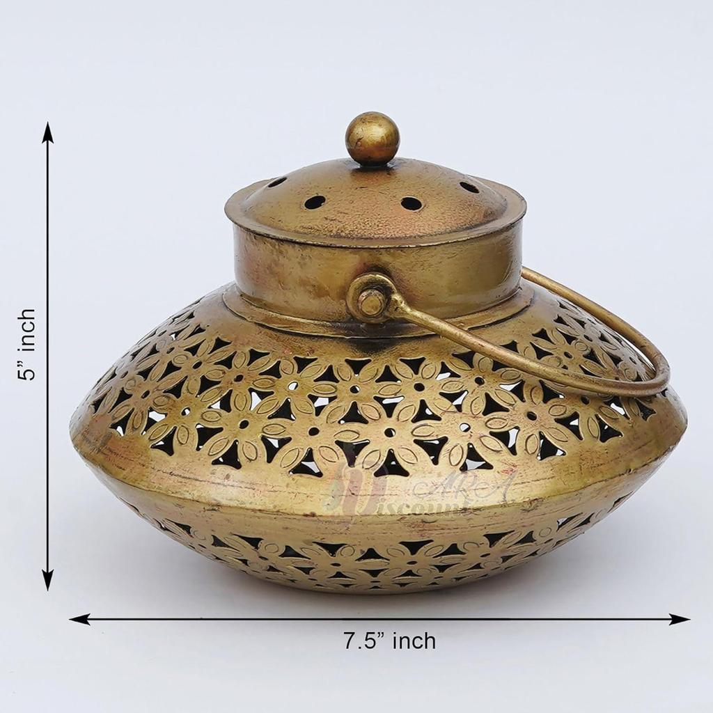 Candle Holder Antique Gold Finish Decorative Items, Home Decor Items for Living Room, Bedroom I Drawing Room,
