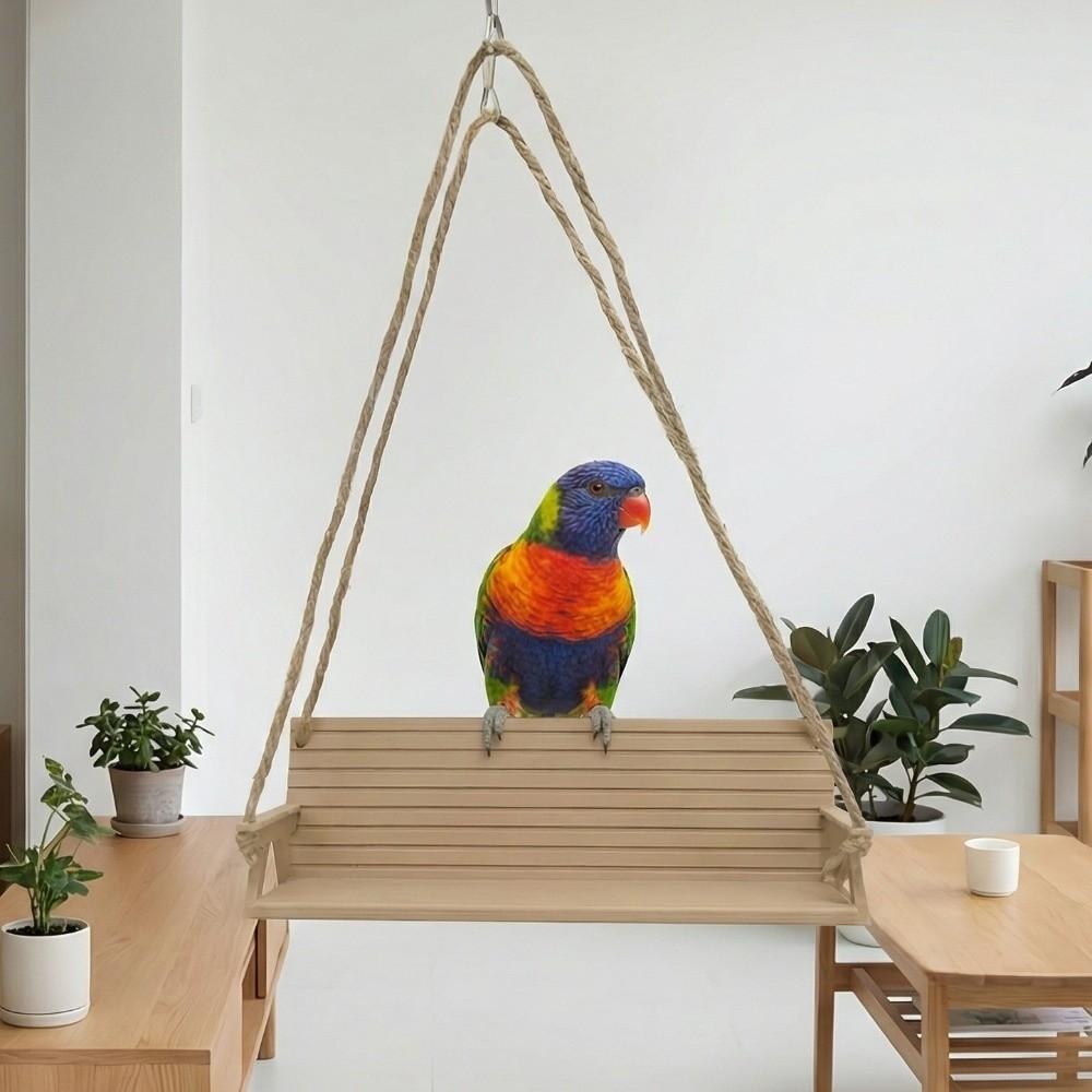 Com Corrente Baloiço para Pássaros Estilo Banco Cama Suspensa Criativa para Papagaio Acessórios para Gaiola de Pássaros