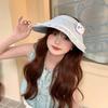 2025 Original Summer Big Brim Portable Light and Thin Empty Top Egg Roll Sun Hat Quick Drying Cute Empty Top Hat