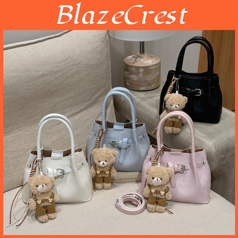Pu Bucket Bag For Women With Zipper Closure And Inner Pockets For Daily Use