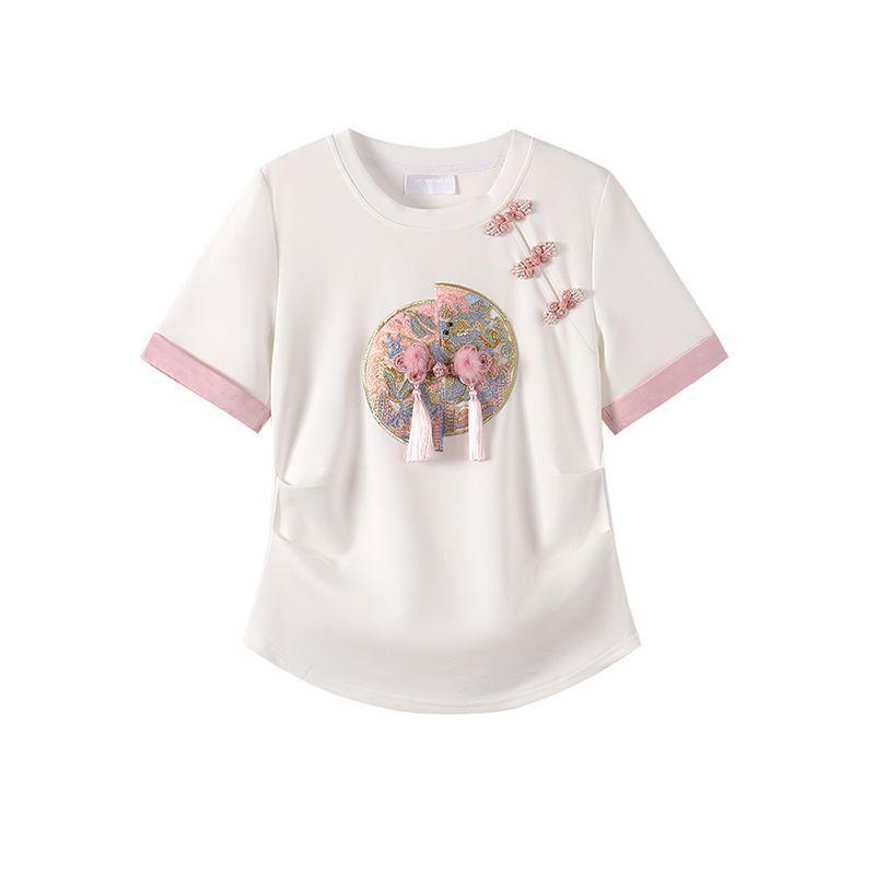 2024 Improved Hanfu Women's Outfit: Modern Chinese Style Top & Slim Horse Face Skirt Set