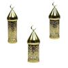 Decorsative Indoor Gold Moroccans Lantern for Home Decors Hollowed Out LED Light Ramadans Lamp Centerpieces Table Decoration