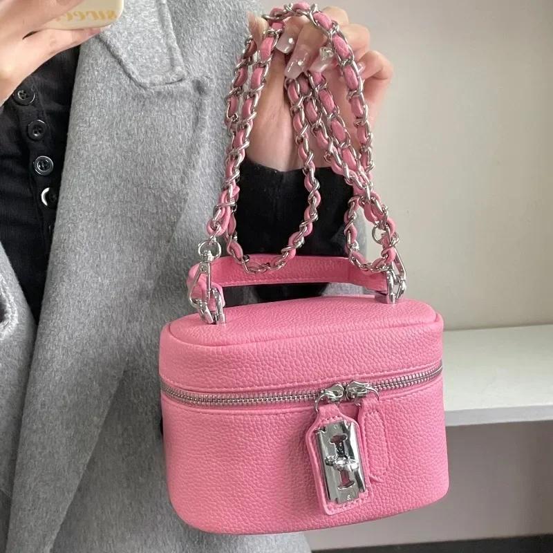 Small Elegant Ladies Handbag PU Leather Designer Shoulder Bag High Women's Crossbody Bags Chic Commuter Bags