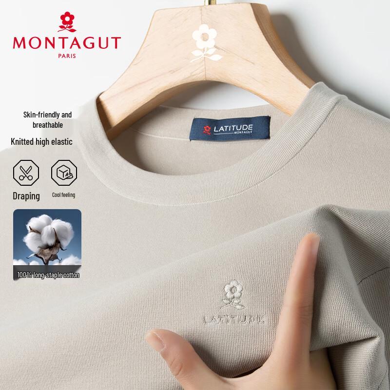 MONTAGUT Men s 100% Cotton Round Neck Short Sleeve T-Shirt L /50