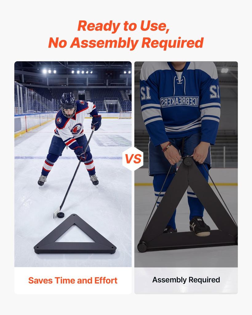 Triangle Hockey Passer, Heavy-Duty Multi-Angle Rebounder, Hockey Passing Aid, Passing & Stick Handling Trainer, Off-Ice & On-Ice Portable Equipment,