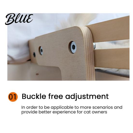 Bedside Cat Hammock Drilling Pet with Wood Adjustable Bed Window Perch Frame No for Windowsill