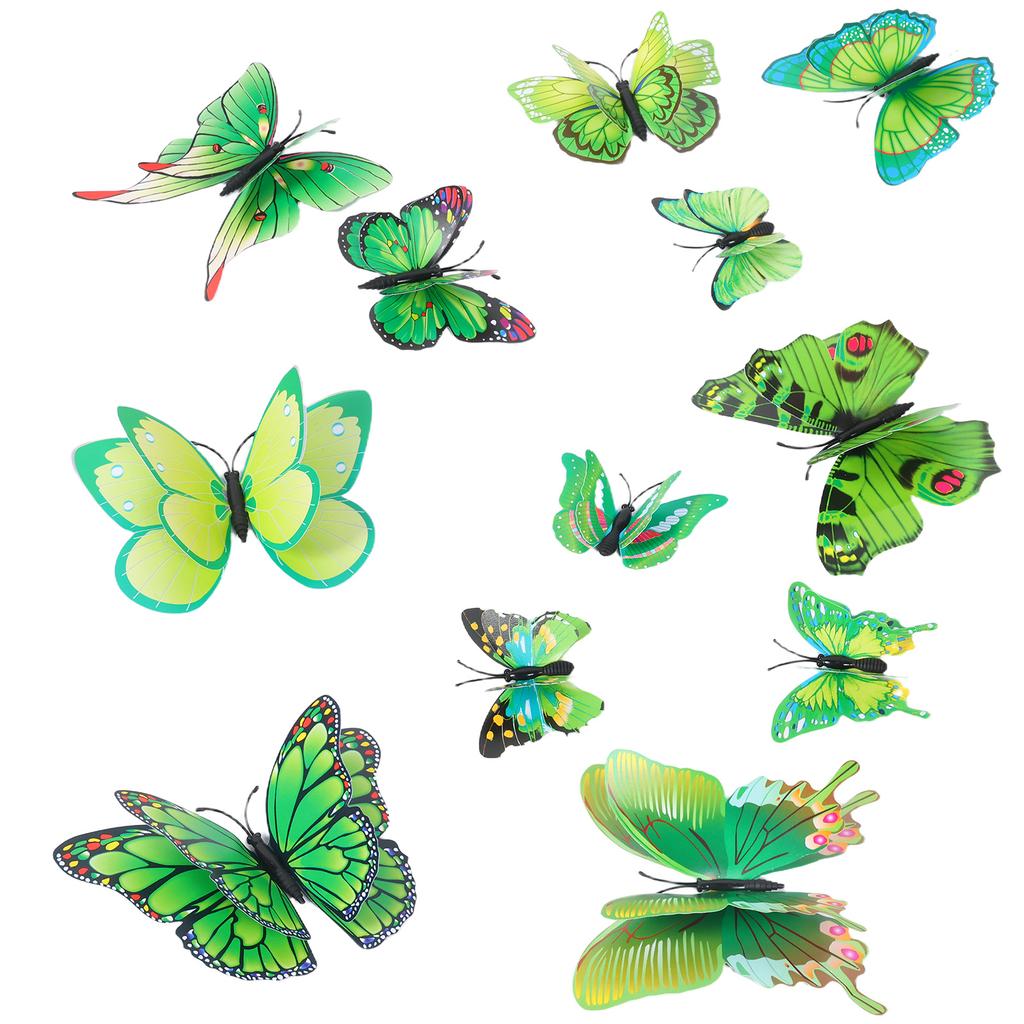 12Pcs 3D Butterfly Wall Stickers Decor Butterflies for Wedding Decoration Magnet Fridge Decals Decoration Sticker Color Sticker