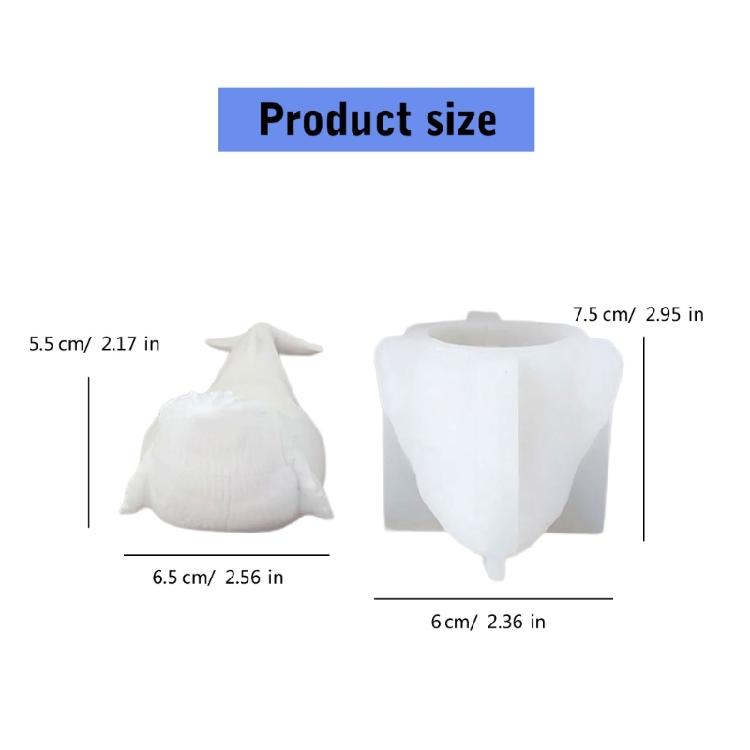 Candle Holder Mold Candle Cup Mold Craft Molds Whale Shape Candle Base Molds Silicone Crafting Moulds for Resin Crafting
