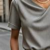 Damen Oberteile Slim Fit Kurzarm Überkreuz V-Ausschnitt Pullover Oberteile Einfarbige Weicher Stoff Sommer Shirt Täglich