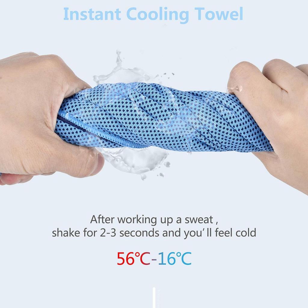 Instant Cooling Sports Towel, Quick Dry Sweat Wicking Heat Relief Towel, Portable Cooling Wrap for Yoga Running Gym Outdoor Workout