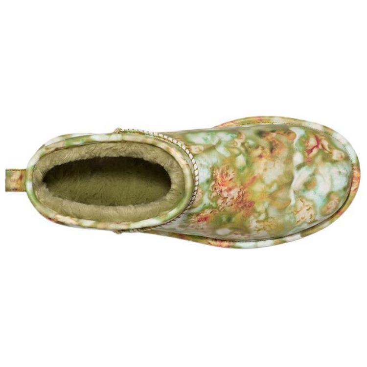 Collina Strada x UGG Stivale Classico Ultra Mini con Plateau Verde Floreale Sneakers Unisex 1170937-GRNF