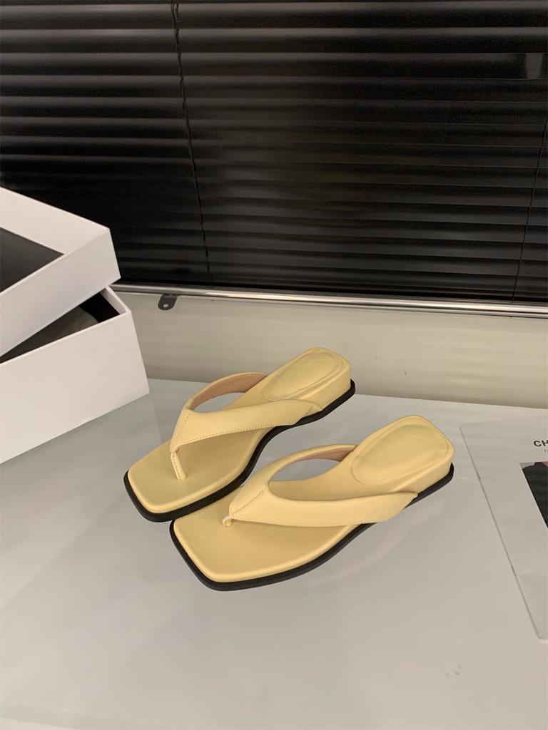 Wedge heel silver pinch flip-flops shoes women's shoes casual outer wear 2025 new summer skirt sandals