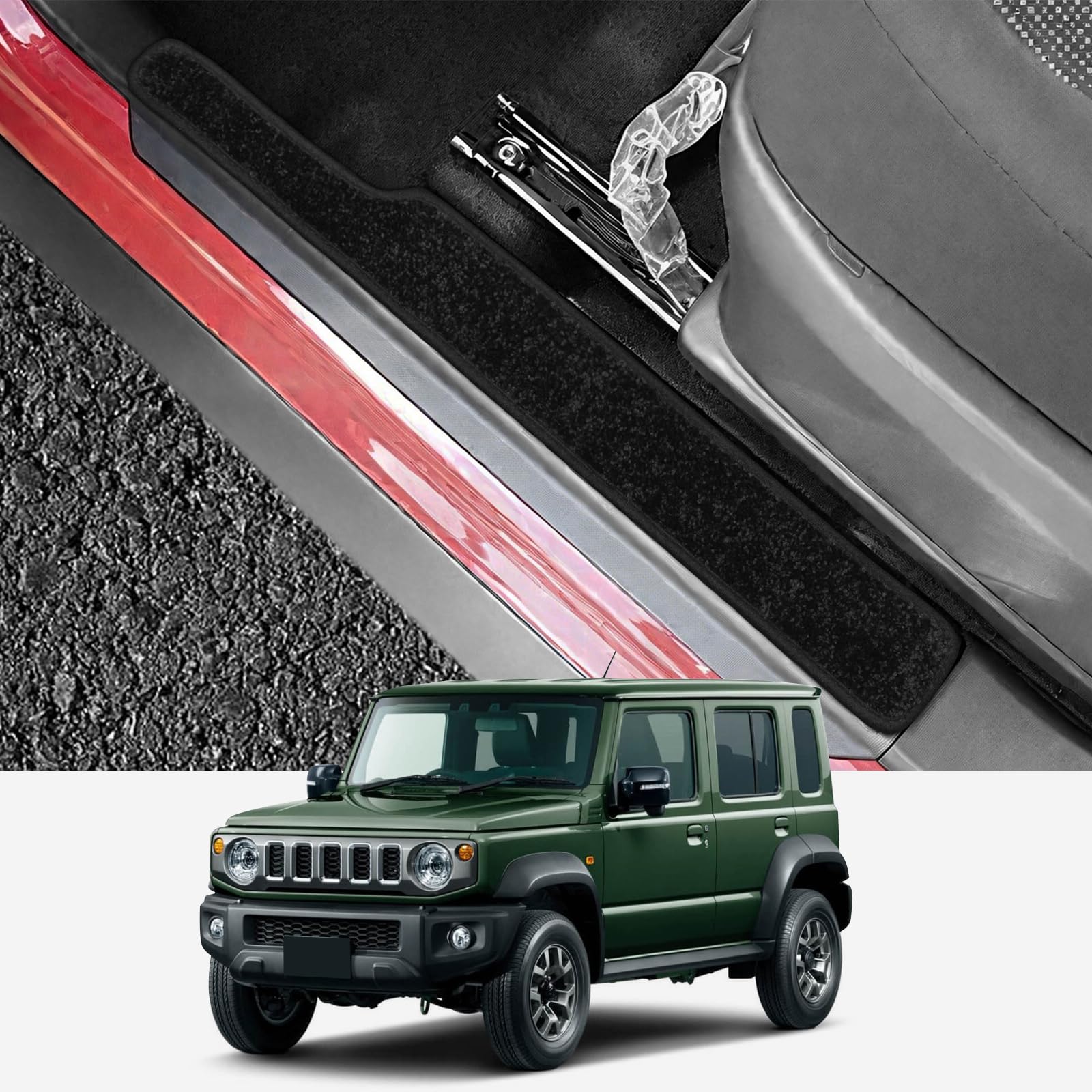 

Suzuki Jimny Nomad JC74W AT Exclusive Side Step Floor Step Compatible with April 2025 Present Dirt Mud Scratch Wear Scuff Car Custom Car Interior Set чёрный