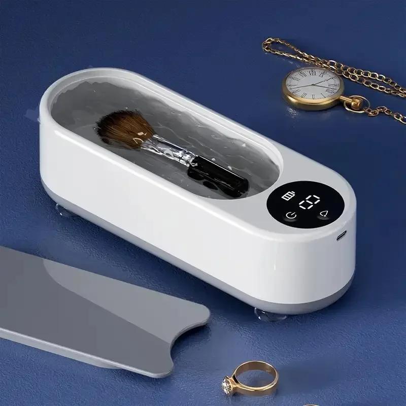 

Portable Jewelry Cleaning Machine Jewelry Automatic 360° Deep Cleaning Tool Ultra Portable USB Charging High-Frequency Vibration светло-серый