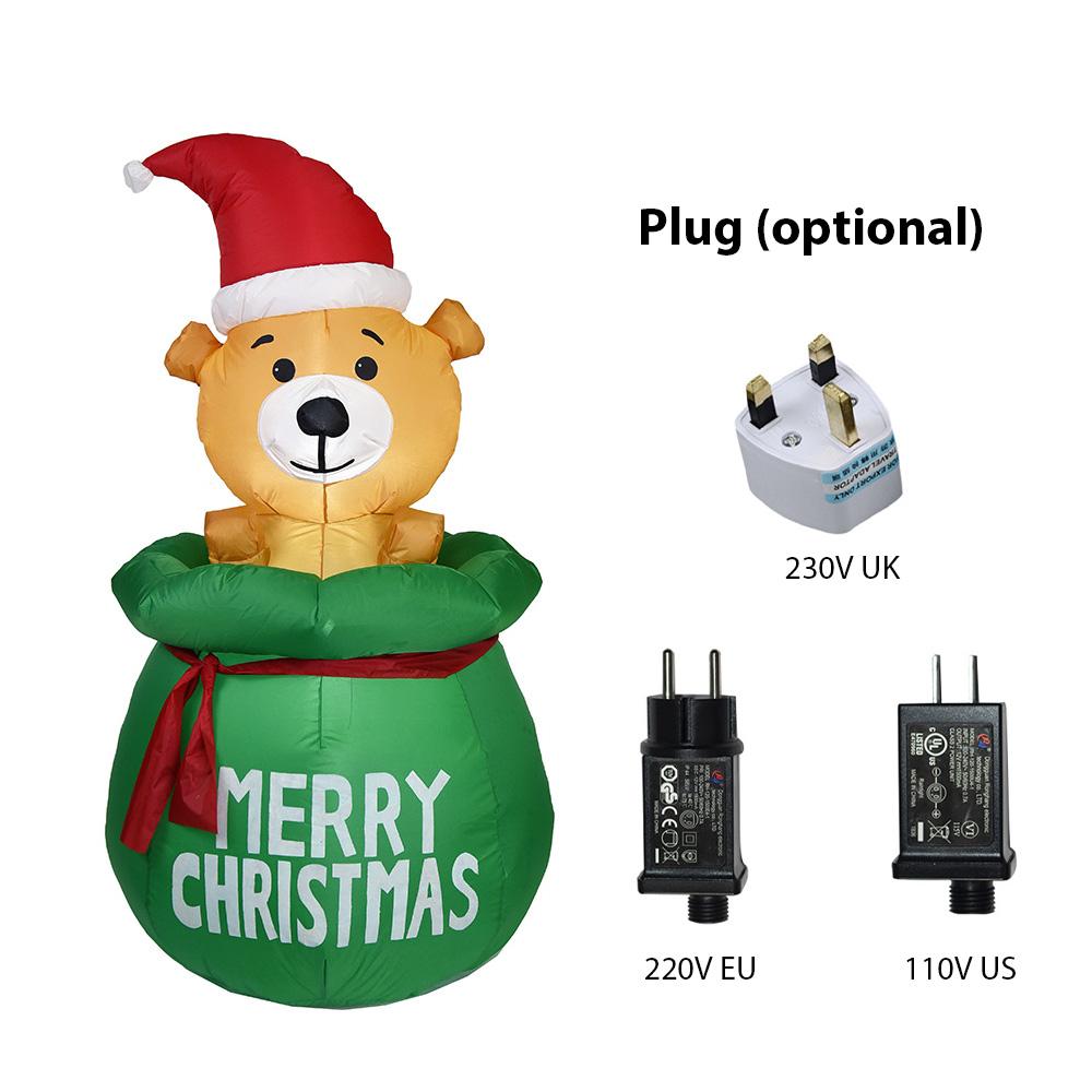 Gonflabile de Crăciun Decorațiuni în aer liber Pachet cadou Cățeluși Lumini LED încorporate și suflantă de aer de 5 ft