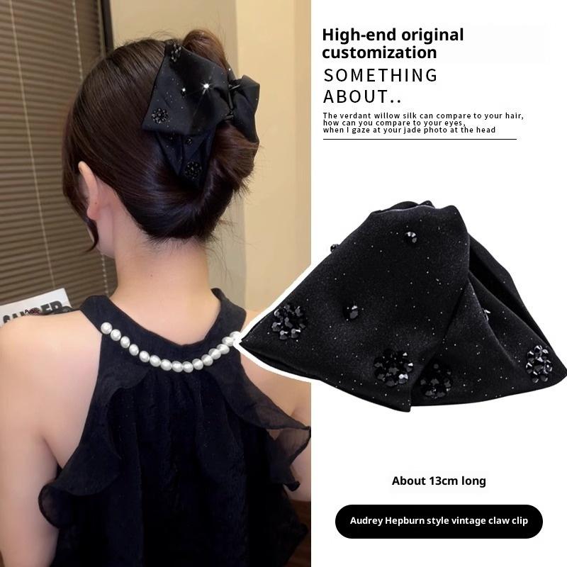 Elegant Large Bow Hair Claw Crab Pearls Hairpins Women Girls Sweet Hair Ornament Hair Clips Hair Accessories
