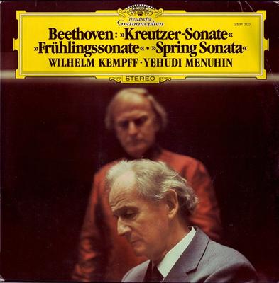 LP-skiva LUDWIG VAN BEETHOVEN , WILHELM KEMP - "Kreutzersonaten" / "Vårsonaten" 2531300 Deutsche Grammo Tyskland Klassisk Begagnad