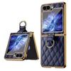 For Samsung Galaxy Z Flip7 FE 5G/Z Flip6 5G Case Rhombus Grid Phone Cover with Tempered Glass Film