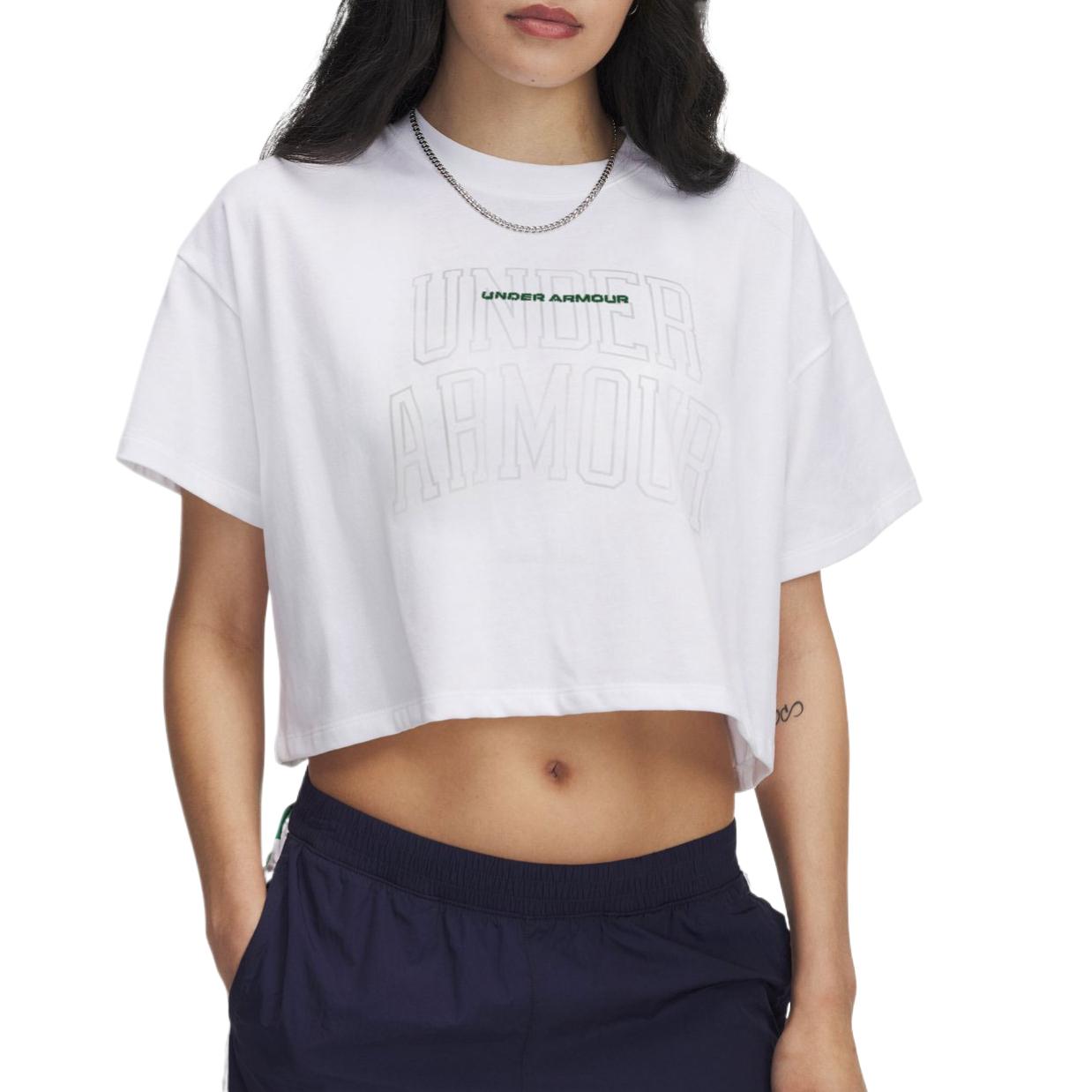Женская футболка Under Armour Varsity с опущенными плечами Белый 1389156-101 XL