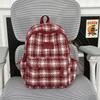 Sac à dos à carreaux rétro pour femme Sac d'école pour étudiant